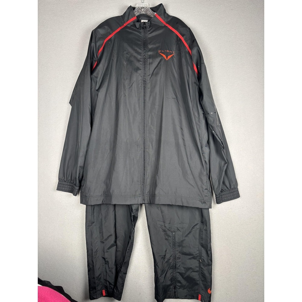Nike Basketball Flight Tracksuit Mens 3XLT Black Red Jacket Pants Sweatsuit